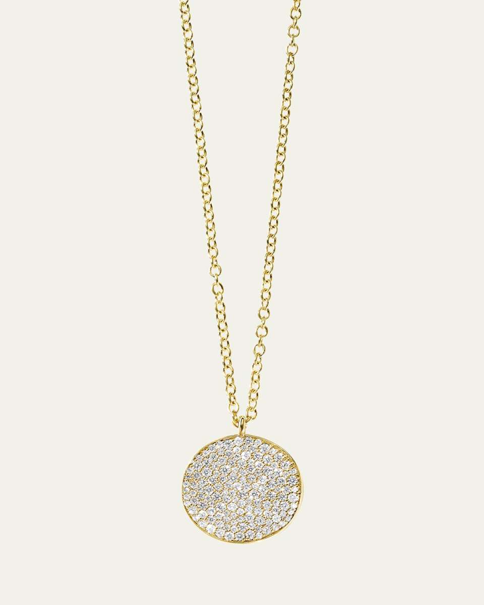 Medium Flower Pendant Necklace in 18K Gold with Diamonds